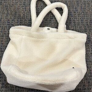 White Furry Gap Tote